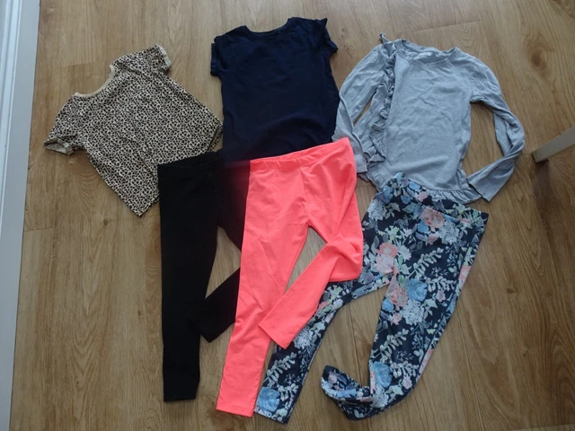 NEXT girls 6 piece clothes bundle leggings t shirt top AGE 8 YEARS excellent