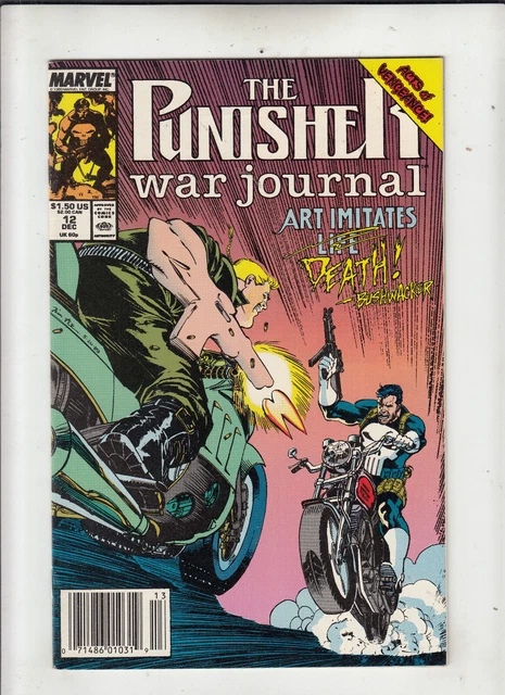 Punisher War Journal #12 (Marvel 1989) Jim Lee Newsstand VF-
