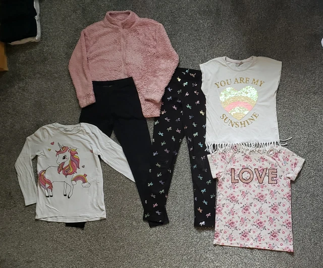 Girls clothes bundle age 9-10 Leggings, Tops, T-shirts, H&M, Primark, TU Matalan