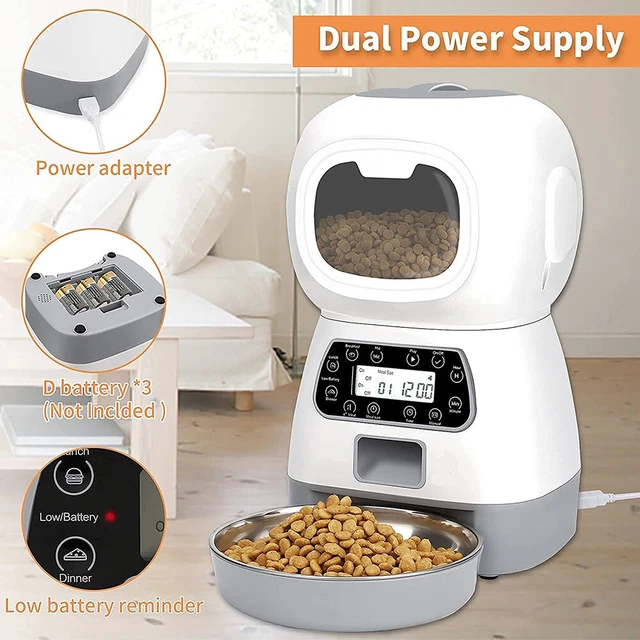 Smart Automatic Pet Feeder Voice Record Timer Dog Food Bowl Cat Food Dispenser 5
