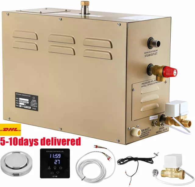 Generador de vapor comercial autodrenaje de 6 kW sistema de ducha generador de spa para el hogar