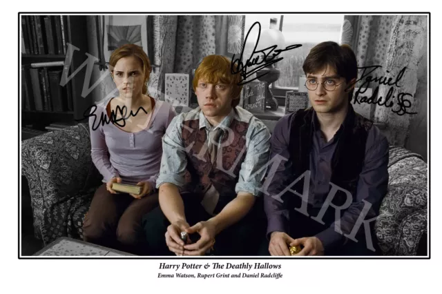 Harry Potter cast signed 12x18 inch photograph poster - Radcliffe, Watson, Grint