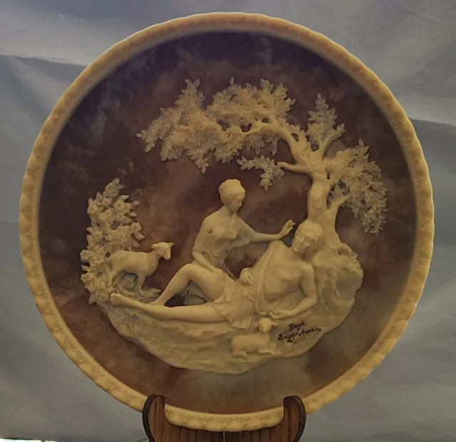 Vintage Cameo Plate A Thing Of Beauty The Romantic Poets Incolay Studios Calif