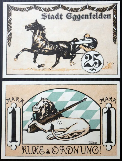 EGGENFELDEN 1921 "Poor Jockey Technique/Lion with Rifle" complete series German