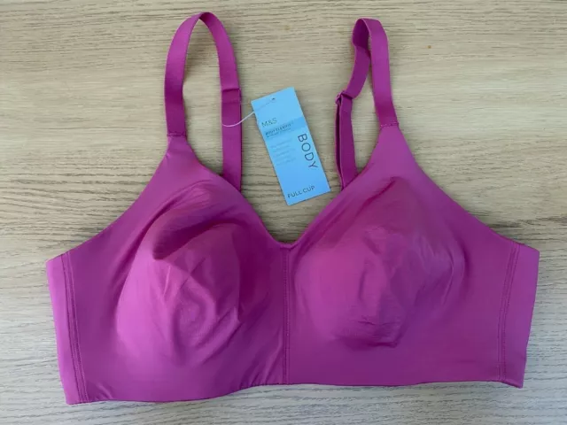 BNWT M&S Body Flexifit raspberry pink non wired full cup bra 32C