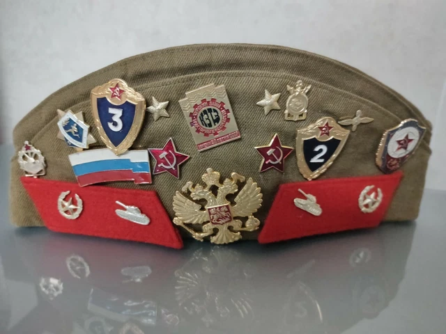ANTIQUE RUSSIAN MILITARY Pilotka Soviet Badges & Emblems Cap £41.09 ...
