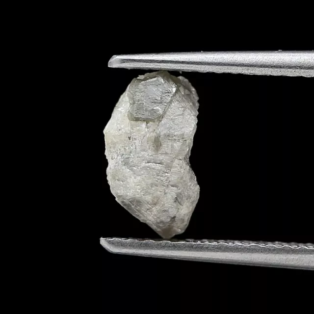 Raro Uncut Diamante 1.31TCW Gris Blanco Brillante Natural Irregular Forma De Aro