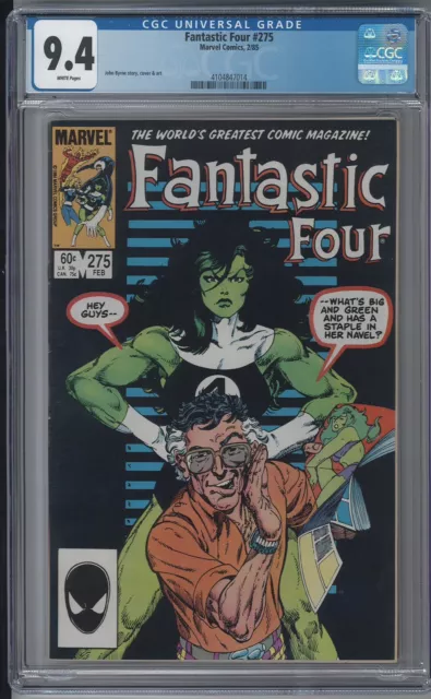 Fantastic Four 275 CGC 9.4 NM WP She-Hulk Stan Lee Cover 1985 RARE Low Census 🔑