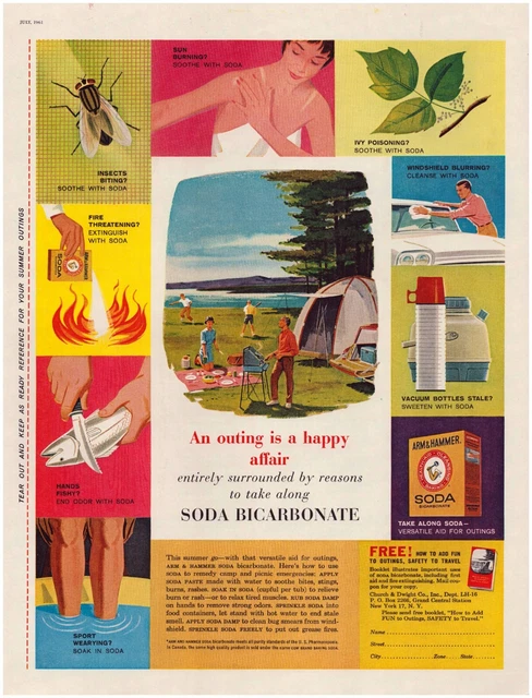 Print Ad Arm & Hammer Baking Soda 1961 Full Page Large Magazine 13.5"x10.5"