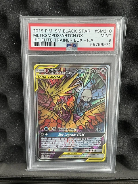 Pokemon Card PSA 9 Moltres Zapdos Articuno GX 2019 ETB Promo SM210