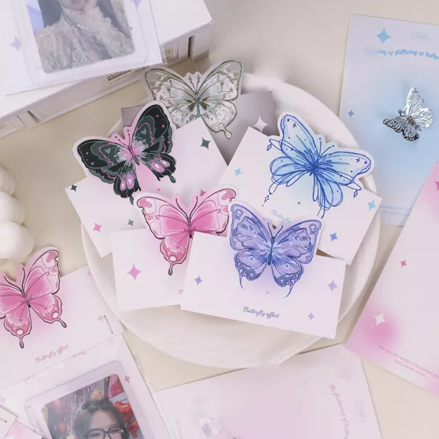 Hot Sale 10PCS Butterfly Paper Card Back Card Head Students Stationery Photo BII