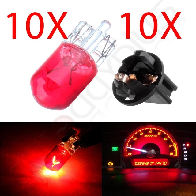 10Pcs T10 194 168 Instrument Dash Panel Cluster Halogen Bulb Socket Base Light