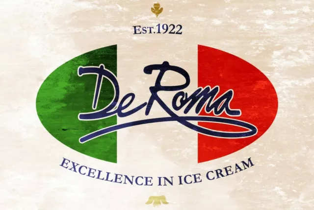 De Roma italienisches Eis Vintage Retro-Stil Metallschild Schild, Bar Pub Café