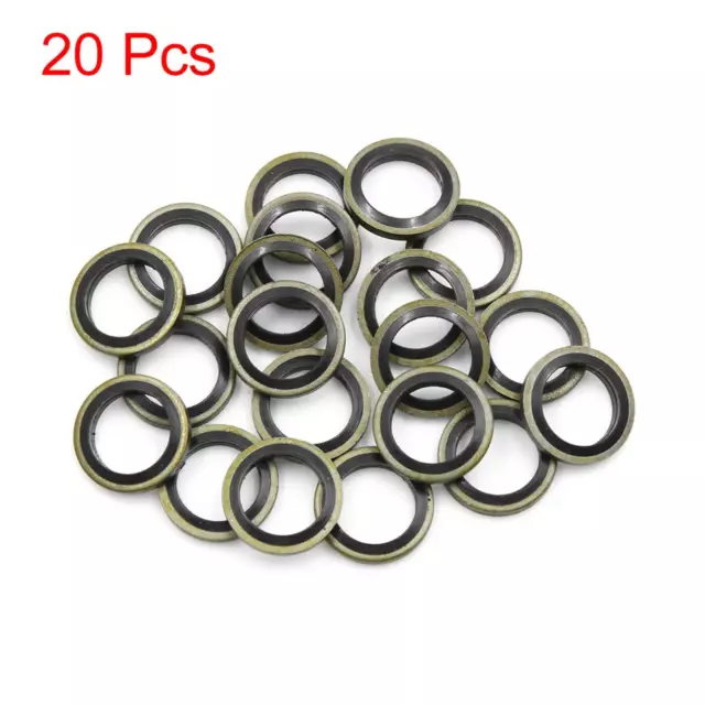 20pcs Engine Oil Crush Washers Drain Plug Gaskets 12mm ID. 18mm OD. Bronze Tone