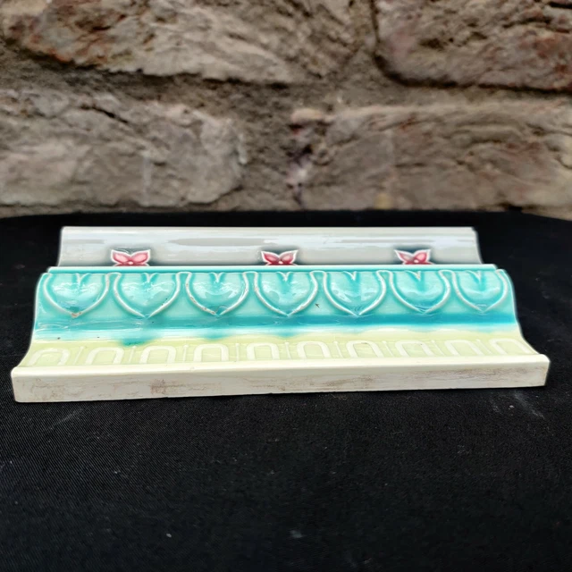 1940s Vintage Architecture Furniture Tile Saji Tm Majolica Nouveau Art Japan 4
