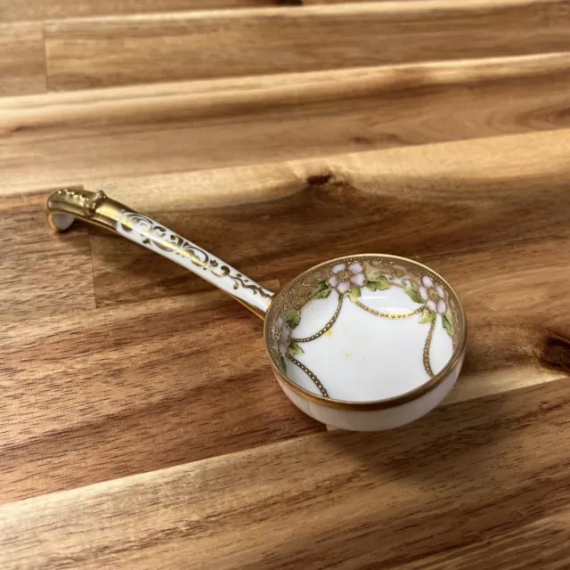 Noritake Ladle Spoon Hand Painted Moriage Nippon Porcelain Morimura Import c1911