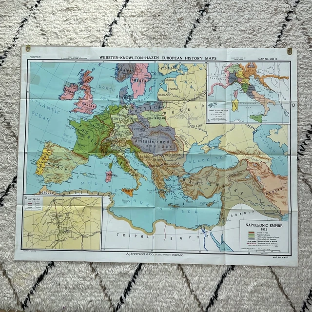 LARGE VINTAGE SCHOOL Wall Map - Europe - Vintage Poster - Wall Art ...