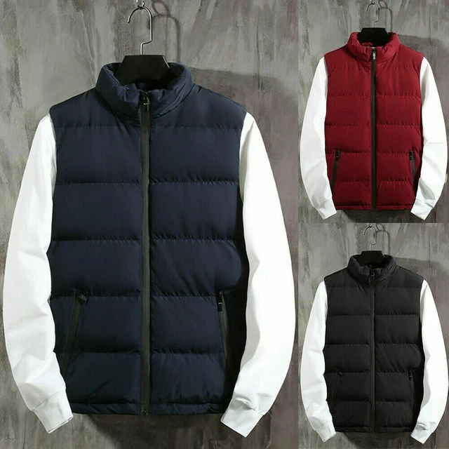 Da Uomo Trapuntato Piumino Imbottito Giacca Gilet Canotta Maglia Gilet Thermal