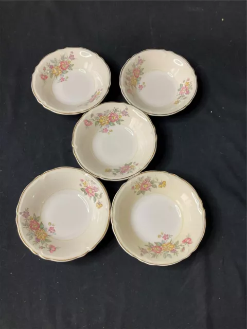 5) Edwin Knowles  Bouquet    Dessert Bowls    Floral  Vgc