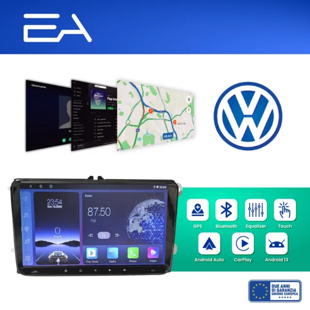 Autoradio Android -Golf G6/Polo - 4GB ram 64GB rom -Telecamera inclusa-