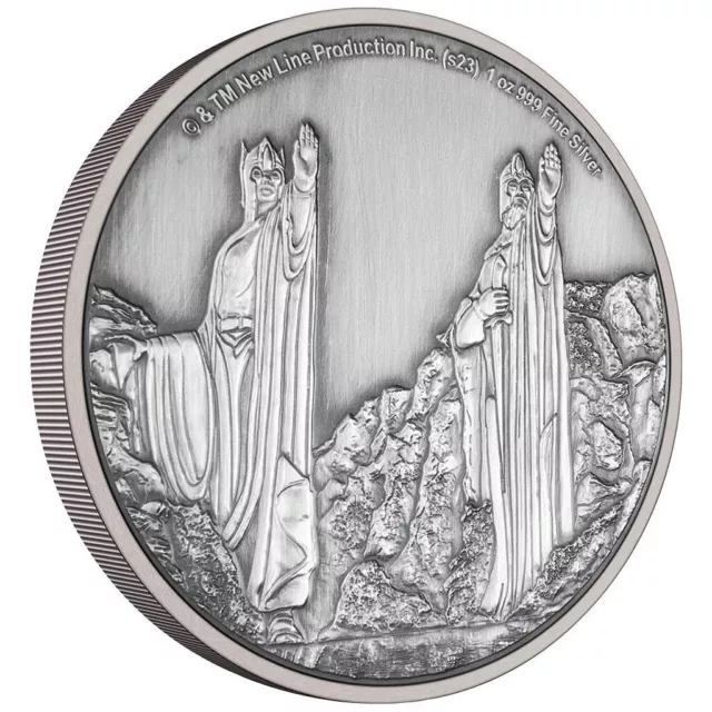 Silbermünze Herr der Ringe™ Argonath Mittelerde (6.) 2023 - Niue - 1 Oz AF