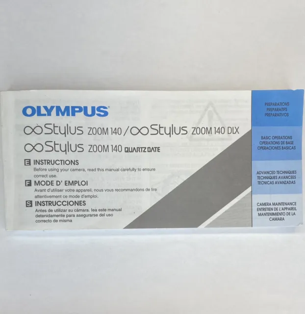 Olympus Infinity Stylus Zoom 140 Instructions CZ8841