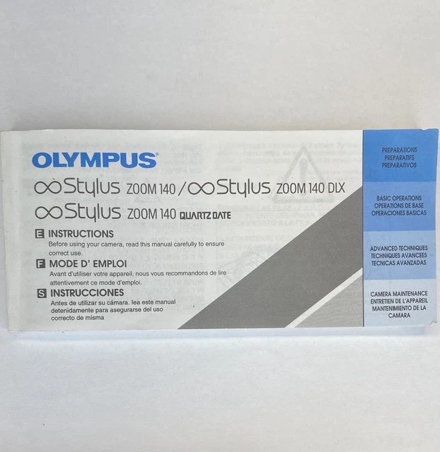 Olympus Infinity Stylus Zoom 140 Instructions CZ8841