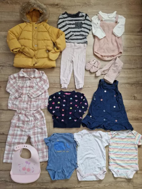 Baby Girl Clothes Bundle 12-18 Months Outfits Next F&F Mamas&Papas 15 Items