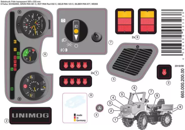 Rolly Toys Aufkleber Sticker Set Unimog