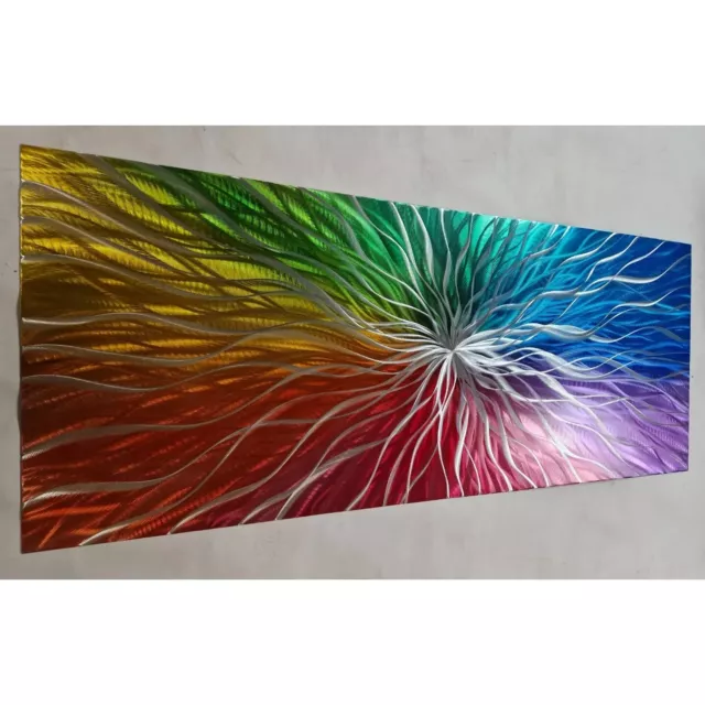 Modern abstract Contemporary metal wall art. Artwork. Home Decor. Rainbow Nova.