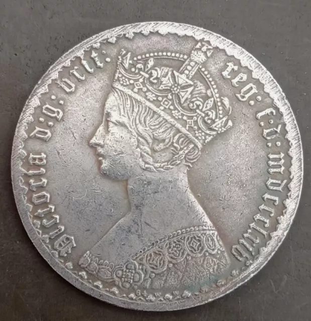 Queen Victoria Gothic Florin Silver Plated Coin – Beautiful