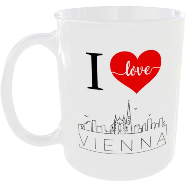 Vienna Austria City Skyline Mug My Coffee Tea Cup I Heart Gift Him Her Love Sky