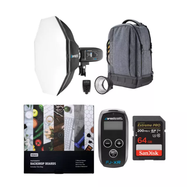 Westcott FJ400 Strobe 1 Light Backpack Kit with FJ-X3 M Wireless Trigger Bundle