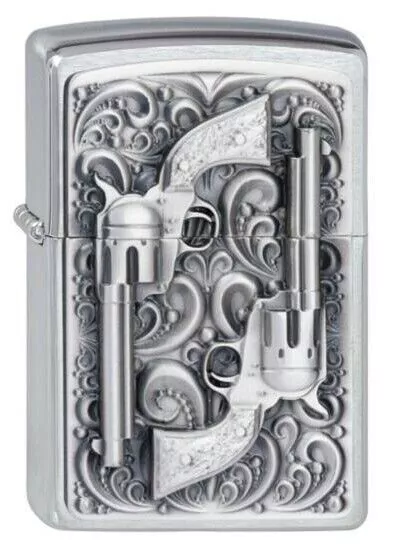 New Zippo Petrol Lighter Sugar Gun Revolver 3D Effect Official Design Windproof