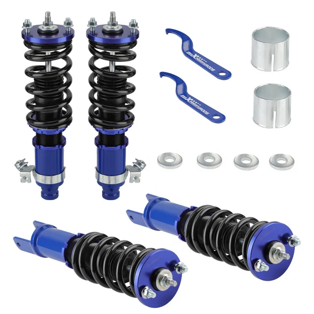 Full Coilover Suspension lowering Kits For Honda Civic 1992-2000 Adj Height Blue Full Coilover Suspension lowering Kits For Honda Civic 1992-2000 Adj Height Blue