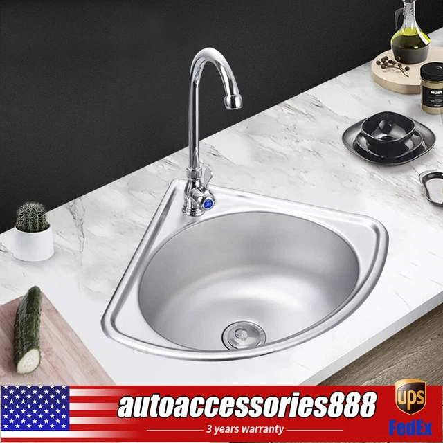 SINGLE TRIANGLE WASH Basin Corner Sink Mini Bar Sink Stainless Steel