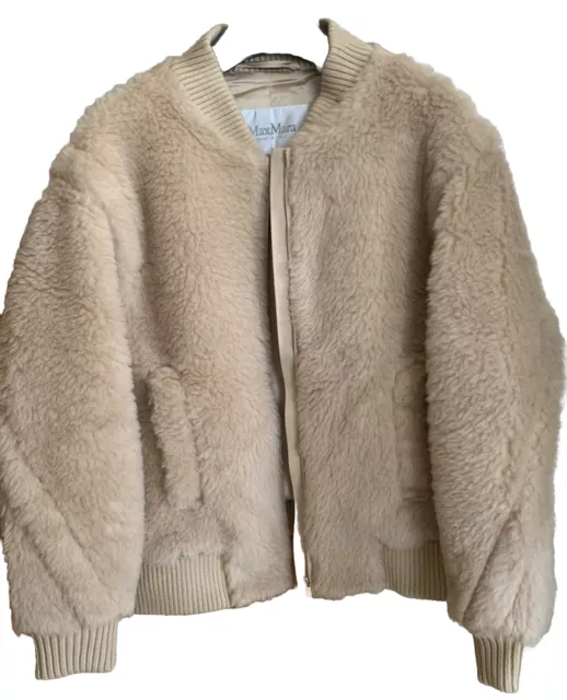 Chaqueta Teddy Bomber de Max Mara beige S Nuevo