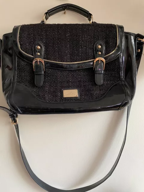 RED HERRING BLACK Large Laptop office file womans Shoulder Cross