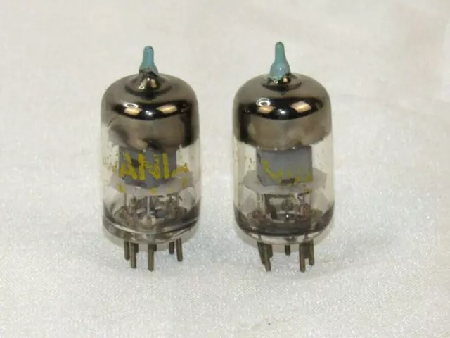 SYLVANIA 6AJ5 SILVER Plate Tubes Set of Two Vintage Continuity Tested ...
