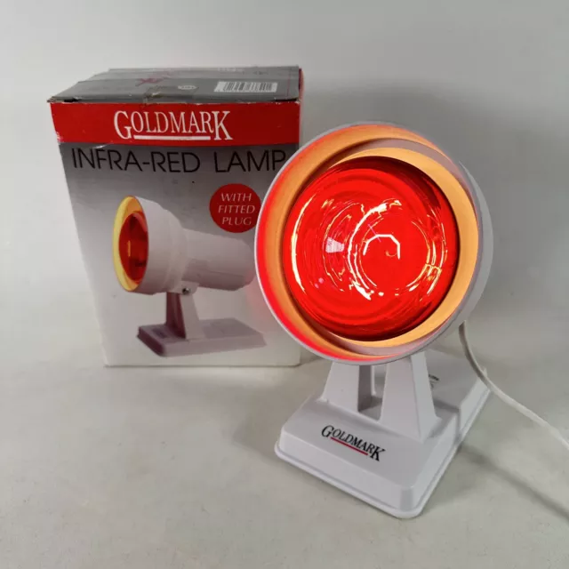 Goldmark Infra Red Adjustable Desk Table Lamp Aches Pains w/Philips Bulb Box