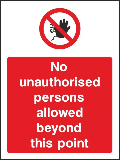 No Unauthorised Persons Signs Stickers Caution Warning Danger [V6PACC023] Beware
