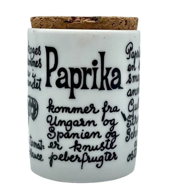 Bareuther Waldsassen Spice Jar Cork Lid Paprika Bavaria Germany Danish Recipes