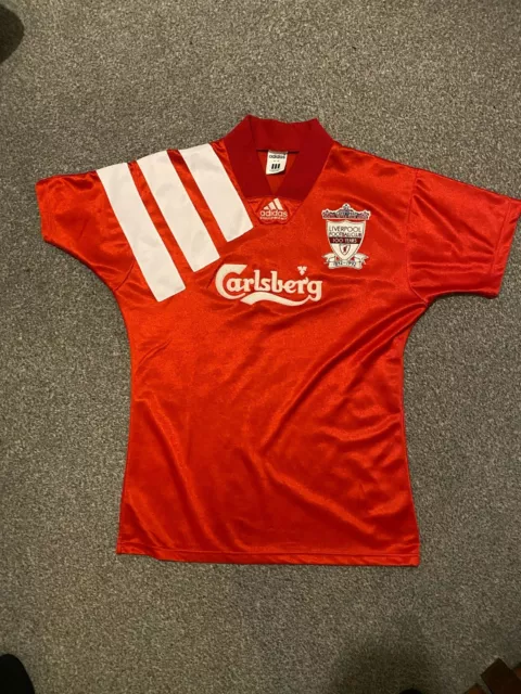 adidas Liverpool LFC Centenary 1992 Shirt Größe 34/36 Carlsberg Vintage rot selten