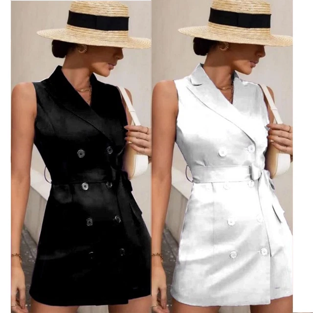 Vestito smanicato doppiopetto clearance
