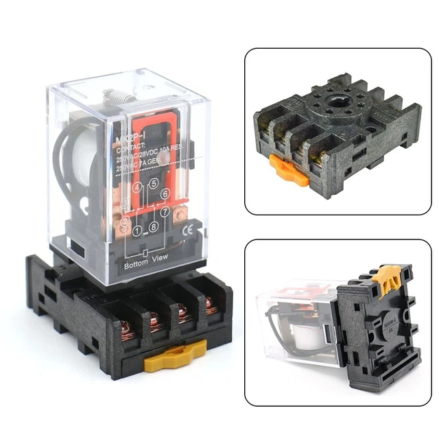VERSATILE POWER RELAY MK2P I 10A 250V with 8 Pin DPDT and PF083A Socket ...