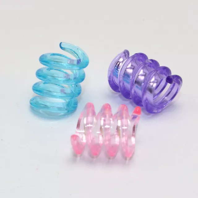 50 anillos de resorte de acrílico de color transparente cuentas de poni 15 mm trenzas para cabello rasta
