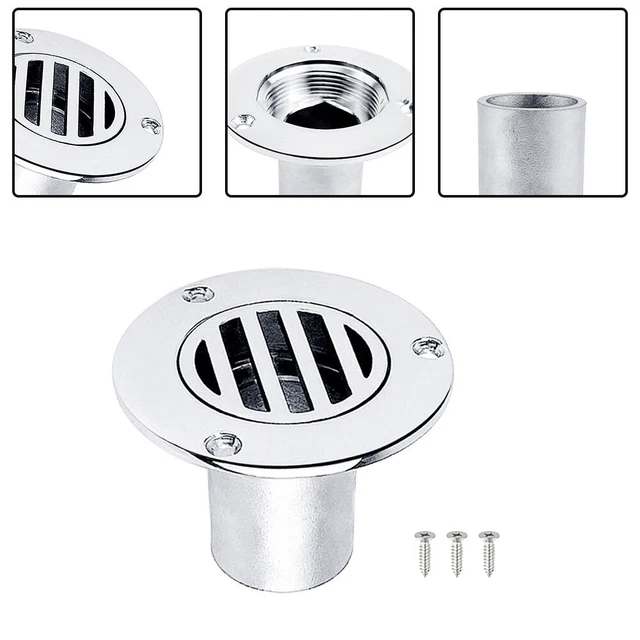 MARINE GRADE 316 Stainless Steel Deck Floor Drain For Boats Strong And MARINE GRADE 316 Stainless Steel Deck Floor Drain For Boats Strong And