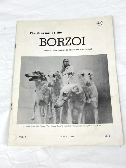 Journal Of The BORZOI August 1968 Wolfhound Texas Borzoi Club