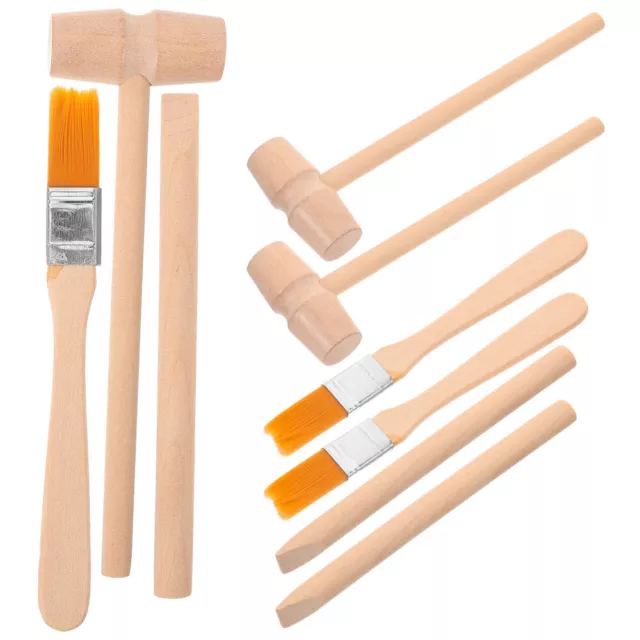 3 sets of Digging Hammer Chisel Brush Archaeological Excavation Tools Kids