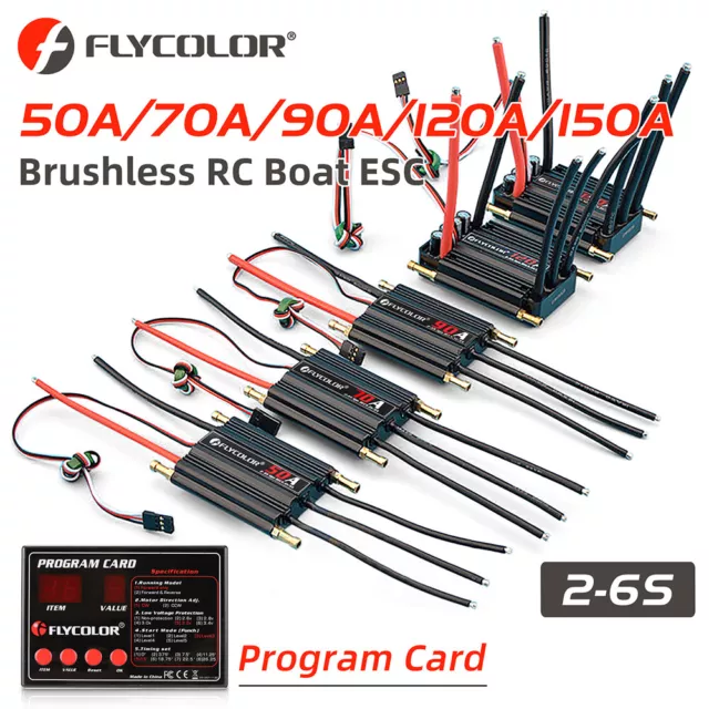 Flycolor 50A 120A 150A Speed Controller Brushless ESC BEC 5.5V/5A for RC Boat